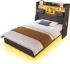 okwish Lit tapissé 90x200 pour jeunes avec LED et station Voir les images du produit 10