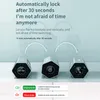Three hexagonal timers are displayed on a light gray reflective surface, with arrows indicating rotation and text describing features. Podgląd zdjęcia produktu