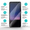 A smartphone screen protector with various features highlighted by text and icons. Produktbild-Vorschau