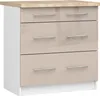 Armoire de cuisine OLIWIA S80 3S Blanc Cappuccino Brillant Voir les images du produit 1