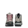 Moraine Mid GTX Wmn Trailhiking-Schuh von Scarpa in Grau mit pinken Schnürsenkeln; Vorder- und Rückansicht. Produktbild-Vorschau