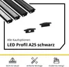 A25 LED Aluprofil Einbauprofil Schwarz 2m Abdeckung opal Produktbild-Vorschau 3