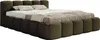A modern upholstered bed with a segmented headboard and base, shown against a white background. Produktbild-Vorschau