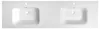 ARECA lavabo double en fonte de marbre 181x51,5cm, blanc Voir les images du produit 4