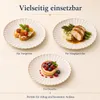 6er-Set Premium Porzellan Speiseteller Ø26 cm – Elegantes Wellendesign mit edlem Goldrand Produktbild-Vorschau