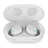 A pair of white JLab JBuds Air True Wireless earbuds in their open charging case. Produktbild-Vorschau