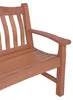 A close-up view of a wooden bench. Produktbild-Vorschau