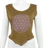 Top mit Cut Outs - Crop Top - Shirt - ärmellos - Blume des Produktbild-Vorschau 2
