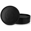A stack of black plates with one plate in the foreground. Produktbild-Vorschau