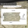 A diagram showing the dimensions and details of a stone-effect wall panel. Produktbild-Vorschau