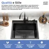 ANW HOME Lavello cucina 46x45 cm nero acciaio inox 304, 1 Anteprima dell’immagine prodotto 4