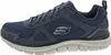 A side view of a navy blue Skechers athletic shoe. Voir les images du produit