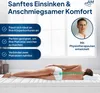 A woman is lying on a mattress, with text overlays describing the product's features and a picture of a man. Náhľad obrázku produktu