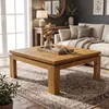 Tribesigns Massivholz Couchtisch 100x100 cm, Quadratischer Produktbild-Vorschau 7