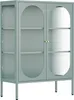 Credenza moderna a 2 ante da 80 cm in metallo e vetro verde Anteprima dell’immagine prodotto 2