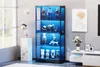 Glazen vitrine, 80 x 35 x 165 cm, met 3-kleurige Productafbeelding-voorbeeld 5