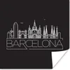 MuchoWow® Poster Skyline "Barcelona" weiß auf schwarz 50x50 Produktbild-Vorschau 1