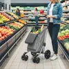 HOMCOM skládací nákupní vozík s chladicím boxem a Náhled obrázku produktu 2