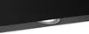 A close-up view of the underside of a black range hood, showing a circular light fixture with a silver trim. Produktbild-Vorschau