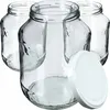 Three clear glass jars are shown with one white lid in the foreground. Anteprima dell’immagine prodotto