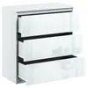 Kommode mit 3 Schubladen Sideboard Moderne weiss hochglanz Produktbild-Vorschau 3