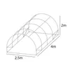 A line drawing illustration of a greenhouse tunnel structure with dimensions indicated. Voir les images du produit