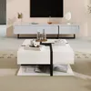 A modern living room setting with a coffee table in the foreground and a media console and TV in the background. Produktbild-Vorschau