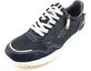 A single blue sneaker with white laces and a zipper on a white background. Produktbild-Vorschau