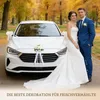 Decoratieset voor bruidswagen, wit, met 3 rozen en organza Productafbeelding-voorbeeld 6