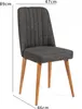 A single gray upholstered chair with wooden legs, shown against a white background with dimensions indicated by measurement lines and text. Produktbild-Vorschau