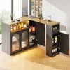 Flieks Stehtisch Bartisch 360°drehbar mit LED, ausziehbarer Produktbild-Vorschau 2