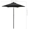 vidaXL Ombrellone con illuminazione a LED nero 200x211 cm Anteprima dell’immagine prodotto 6