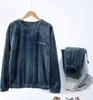 ASKSA Herren Pyjama Lang Schlafanzug Set Winter Fleece Produktbild-Vorschau 2
