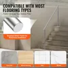 A handrail on outdoor stairs with examples of compatible flooring types shown below. Voir les images du produit