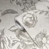 Tapete Rosen-Muster im Vintage Zeichen Stil – Grau, Creme Produktbild-Vorschau 2