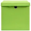 Úložné boxy s víky 4 ks zelené 32 x 32 x 32 cm textil Náhled obrázku produktu 4