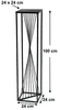 A black metal plant stand with dimensions indicated. Voir les images du produit