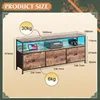 LED TV stolík s 3 zásuvkami, 108 x 30 x 57 cm, retro TV Náhľad obrázku produktu 3