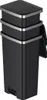 A black trash can with silver accents. Náhľad obrázku produktu