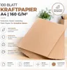 100x kraftový papír DIN A4 hnědý z přírodního kartonu Náhled obrázku produktu 3