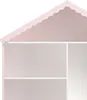A close-up view of the top part of a pink house-shaped shelf unit. Náhľad obrázku produktu