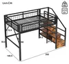 okwish Vysoká postel 140x200 Postel pro mládež s LED Náhled obrázku produktu 6