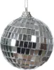 Weihnachtskugel Disco Silberfarben mit Spiegelplättchen Ø 6 Produktbild-Vorschau 2