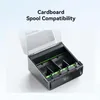 A 3D printer filament system with multiple spools inside, shown with its lid open. Produktbild-Vorschau