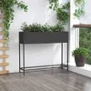 vidaXL Fioriera da giardino a letto rialzato nera 100 x 26 Anteprima dell’immagine prodotto 4