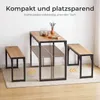 HOKEEPER Esstisch Set mit 2 Bänken, Platzsparende Produktbild-Vorschau 3