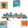 Relaxdays Holzbausteine Stadt, 133 Bauklötze, Puzzlematte, Produktbild-Vorschau 3