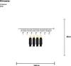 A diagram showing the dimensions of an LED icicle light string. Produktbild-Vorschau