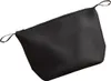 A black makeup bag with a zipper and two loops, placed on a white background. Voir les images du produit
