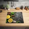 KitchenYeah® Kryt varné desky citron - bylinky - betonový Náhled obrázku produktu 2